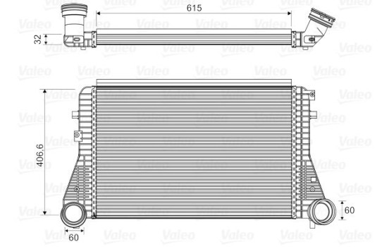 Intercooler, charge air cooler 818795 Valeo