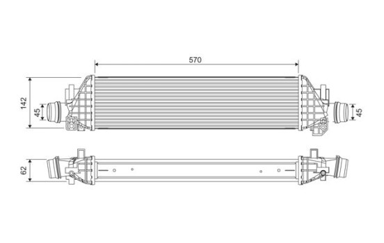 Intercooler, charge air cooler 822904 Valeo