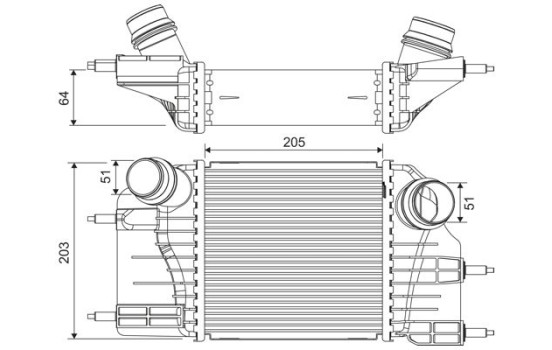 Intercooler, charge air cooler 822908 Valeo
