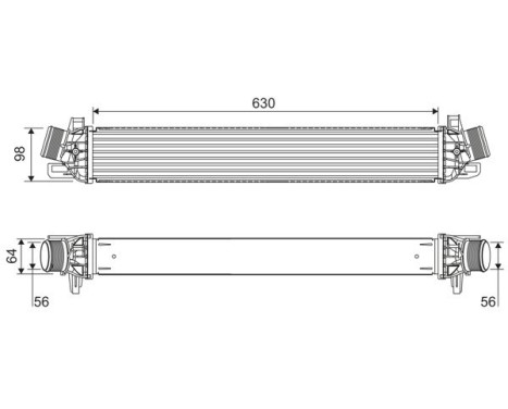 Intercooler, charge air cooler 822914 Valeo