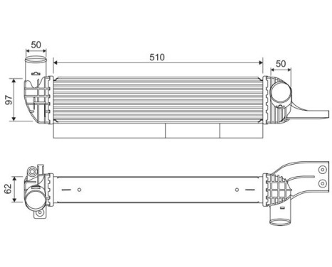 Intercooler, charge air cooler 822923 Valeo