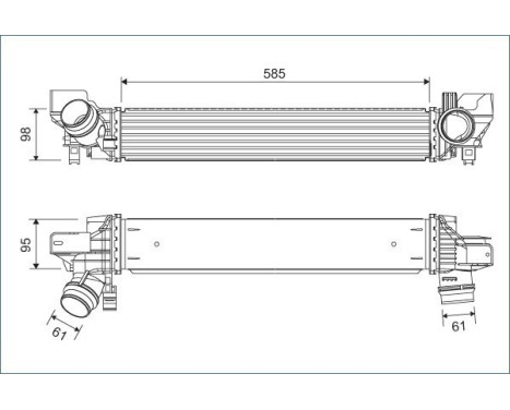 Intercooler, charge air cooler 822932 Valeo