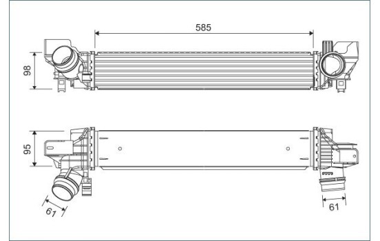 Intercooler, charge air cooler 822932 Valeo