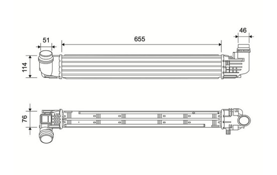 Intercooler, charge air cooler 822940 Valeo
