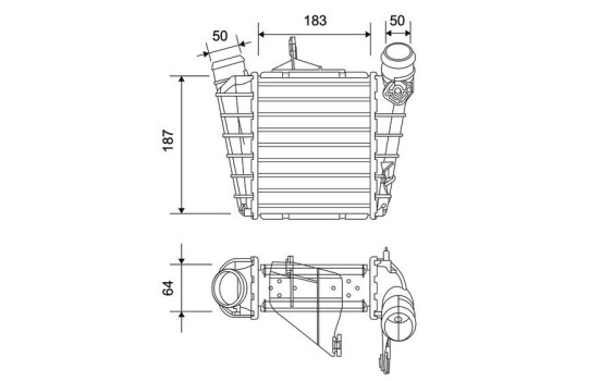 Intercooler, charge air cooler 822943 Valeo