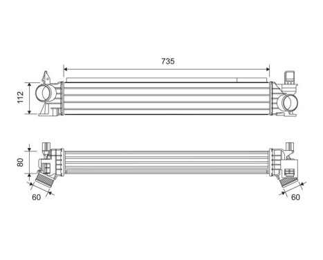 Intercooler, charge air cooler 822945 Valeo