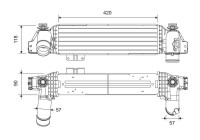 Intercooler, charge air cooler 822946 Valeo