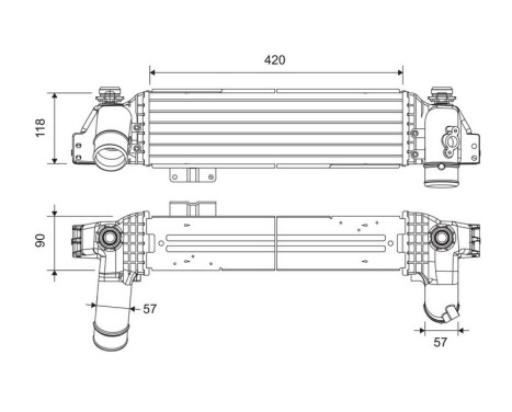 Intercooler, charge air cooler 822946 Valeo