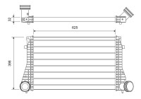 Intercooler, charge air cooler 822949 Valeo
