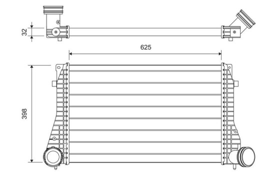 Intercooler, charge air cooler 822949 Valeo