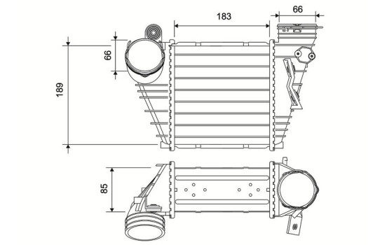 Intercooler, charge air cooler 822952 Valeo