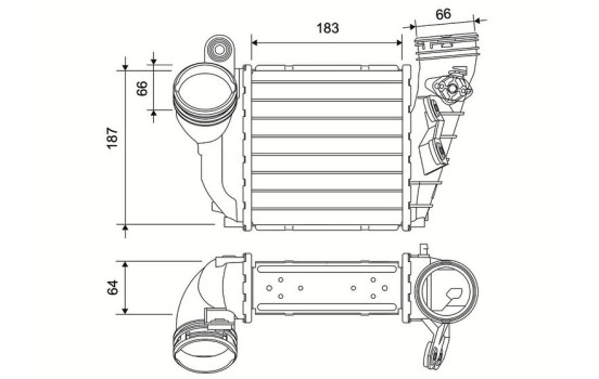 Intercooler, charge air cooler 822953 Valeo