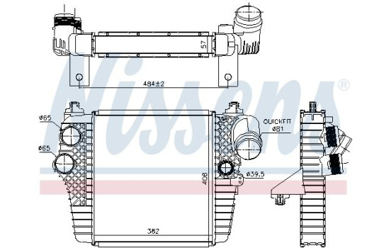 Intercooler, charge air cooler 961204 Nissens, Image 5
