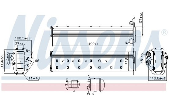 Intercooler, charge air cooler 961227 Nissens