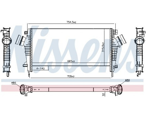 Intercooler, charge air cooler 961252 Nissens, Image 5