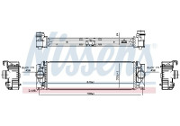Intercooler, charge air cooler 961312 Nissens