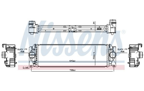 Intercooler, charge air cooler 961312 Nissens