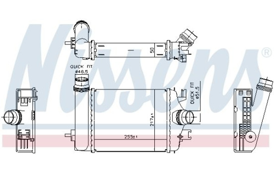 Intercooler, charge air cooler 961313 Nissens