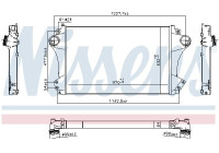 Intercooler, charge air cooler 961324 Nissens