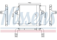 Intercooler, charge air cooler 961326 Nissens