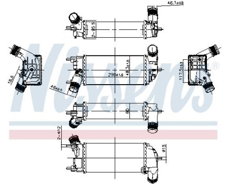 Intercooler, charge air cooler 961360 Nissens