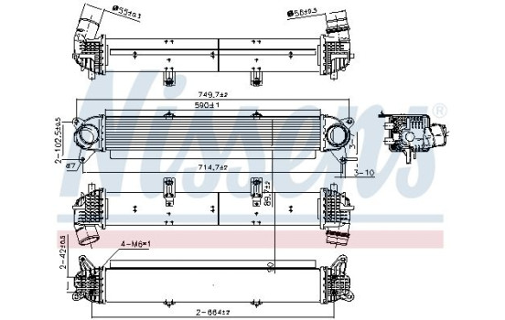 Intercooler, charge air cooler 961414 Nissens, Image 5