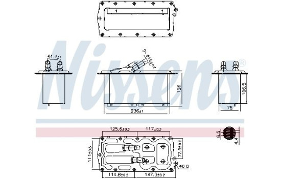 Intercooler, charge air cooler 96158 Nissens