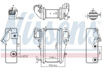 Intercooler, charge air cooler 961586 Nissens