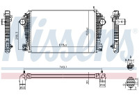 Intercooler, charge air cooler 961601 Nissens