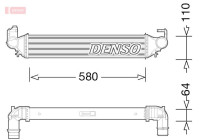 Intercooler, charge air cooler DIT09117 Denso