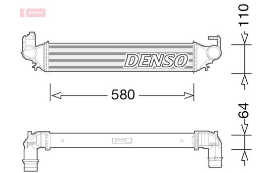 Intercooler, charge air cooler DIT09117 Denso
