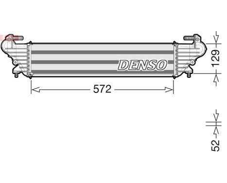Intercooler, charge air cooler DIT09121 Denso