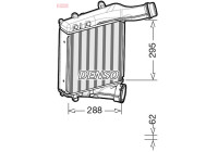 Intercooler, charge air cooler DIT28019 Denso
