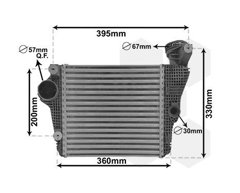 Intercooler, charger 74014702 International Radiators
