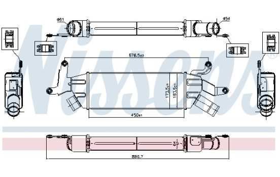 Intercooler, charger 96086 Nissens, Image 2