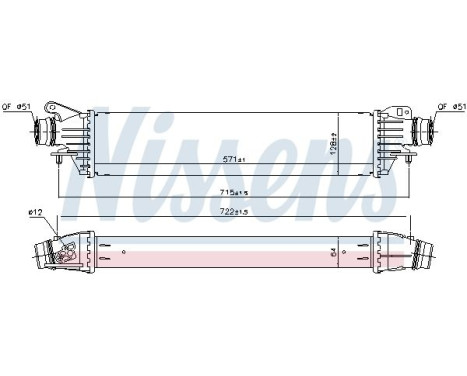 Intercooler, charger 961125 Nissens, Image 2
