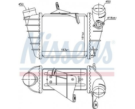 Intercooler, charger 961200 Nissens, Image 3