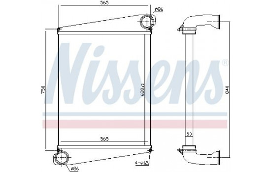 Intercooler, charger 961259 Nissens