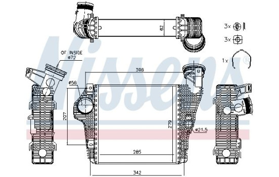 Intercooler, charger 961426 Nissens, Image 2