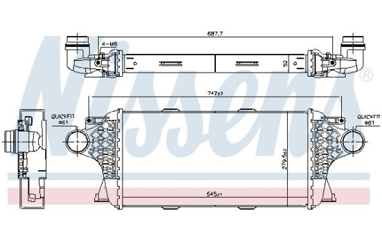 Intercooler, charger 961458 Nissens, Image 2