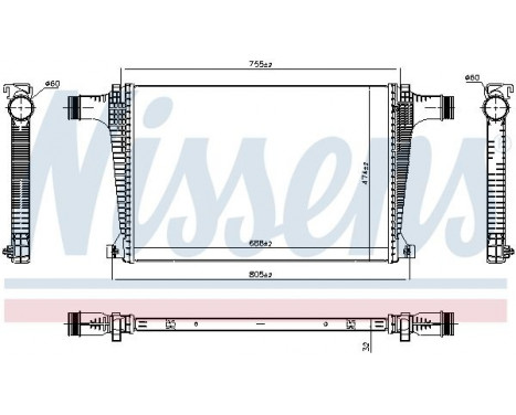 Intercooler, charger 961470 Nissens, Image 3