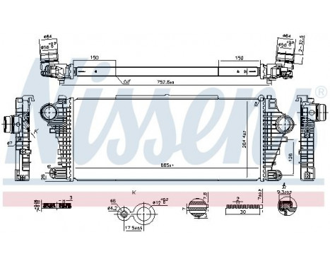 Intercooler, charger 961534 Nissens, Image 4