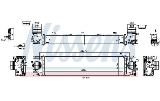 Intercooler, charger 961541 Nissens, Image 2