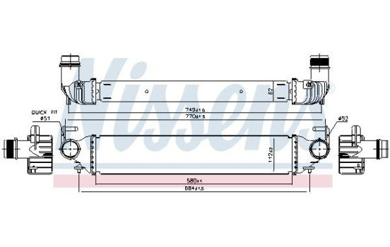 Intercooler, charger 96166 Nissens, Image 3