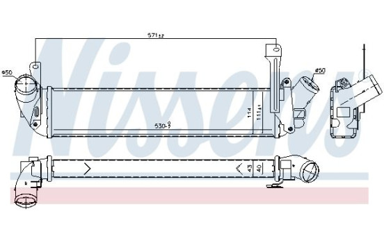 Intercooler, charger 96198 Nissens, Image 2