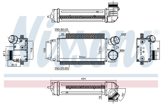 Intercooler, charger 96228 Nissens, Image 2