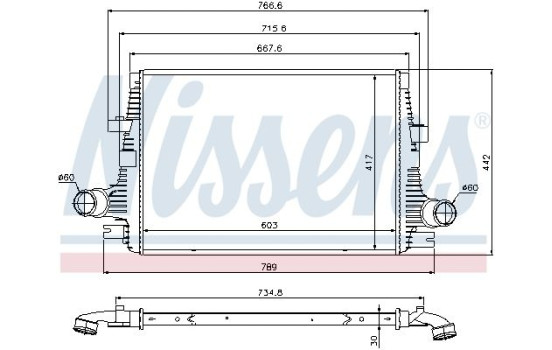 Intercooler, charger 96644 Nissens, Image 2