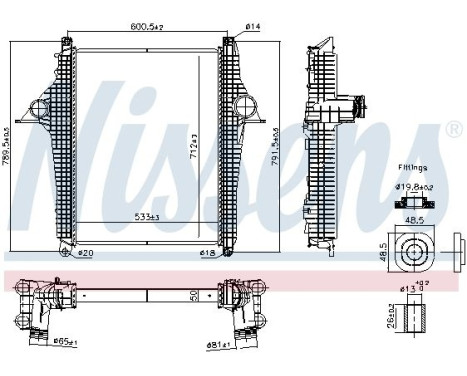 Intercooler, charger 97097 Nissens
