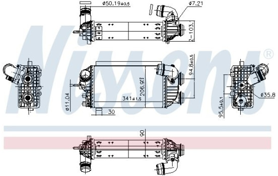 Intercooler, intake air cooler 961420 Nissens, Image 5