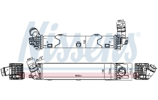 Intercooler, intake air cooler 961780 Nissens, Image 5